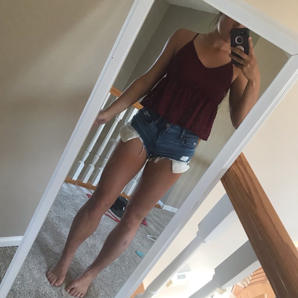 Maroon Lace Tank